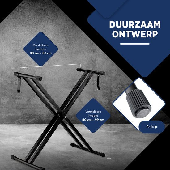 Finesse Keyboard Standaard - Verstelbaar - Statief - Piano Standaard - Toetsenbord Standaard