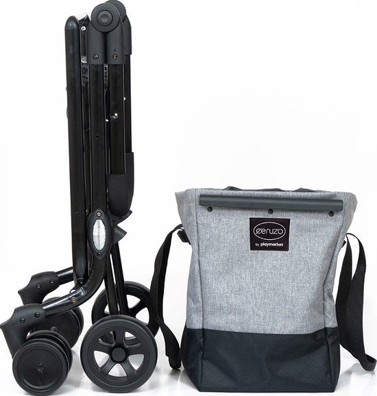 Ceruzo by Playmarket- Easy Go - Boodschappentrolley - Zwart-Grijs