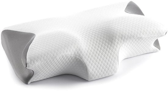 Sleeptight Vlinderkussen - Orthopedisch Hoofdkussen tegen Nekklachten - Ergonomisch Anti Snurk Hoofdkussen – Traagschuim Memory Foam Apneu Kussen - 65x35x13cm