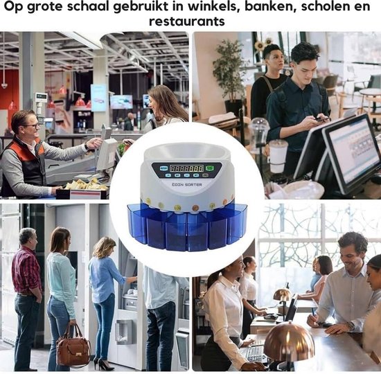 Truskore® - Geldtelmachine - Munttelmachine - Grijs - Muntsorteerder - Incl. Grats Opberg- en Stofhoes - Coin counting G9002