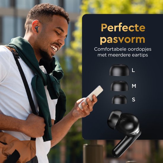 Golden Sound Oortjes draadloos - Draadloze oordopjes - Bluetooth oortjes - Active Noise Cancelling - Sport oordopjes - Led display - Touch functie - Geschikt voor elke smartphone & laptop