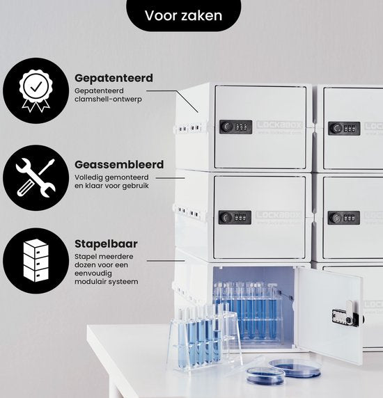 Lockabox One™ Opbergbox met Cijferslot - Afsluitbare Medicijnkast - Polycarbonaat Kluis - Koelkast en Diepvries Proof - 10,5 Liter - 31 x 21 x 17 cm