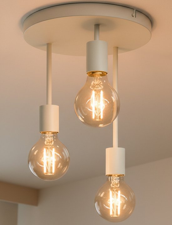 Nolt Plafondlamp Beige - Plafonniere - 3x E27 Lamp - Industrieel - Taupe - ⌀ 28cm