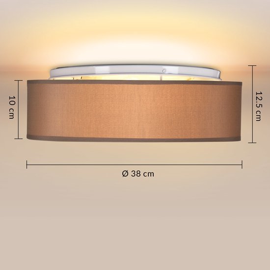 Monzana Plafondlamp - 40W Rond 38cm Fitting E27 - Taupe