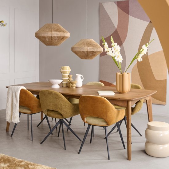 Mica Decorations Vendi Bijzettafel - H40 x Ø35 cm - Keramiek - Crème