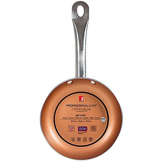 Bergner Koekenpanset Copper Plus 20, 24 en 28 cm