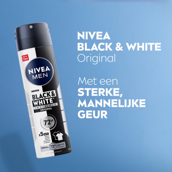 NIVEA Men Deodorant Spray Invisible for Black & White - 150 ml