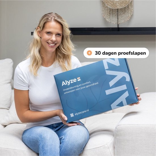 Alyze Anti snurk kussen - Voor iedere slaaphouding - 60x40 cm - Hoofdkussen - Apneu - Ergonomisch & orthopedisch - Slaap - Vlinder - Kussen - Nekklachten - Memory foam - wit