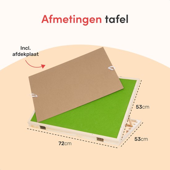 Diydash - Verstelbaar Puzzelbord & Puzzelplaat - Voor 1000 stukjes - Met Afschermplaat - Ergonomisch Design - Bruin Hout