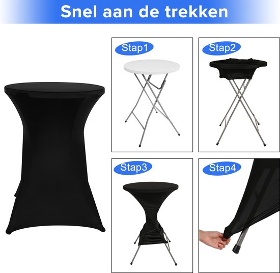 Saaf Statafelrok - 2 stuks - Statafelhoes - Wasbaar en Elastisch - Zwart - 80x85x110 cm