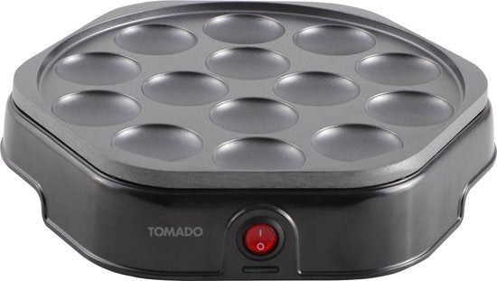 Tomado TPP1400B - Elektrische poffertjesmaker - Poffertjespan - 14 stuks - PFAS vrij