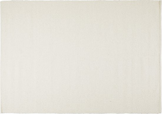 Lifa Living - Wol Vloerkleed - Wit - 160 x 230 cm - 70% Wol en 30% Katoen - Poolhoogte 6 mm - Geweven