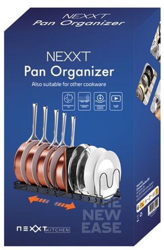 Nexxt Pannenrek – Nooit Meer Stapels Pannen – Verstelbaar & Uitschuifbaar – 7 Vakken Organizer