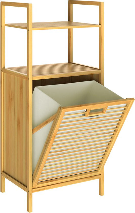 Casaria Badkamerrek - met Wasmand 43l 40x30x95cm - Bruin