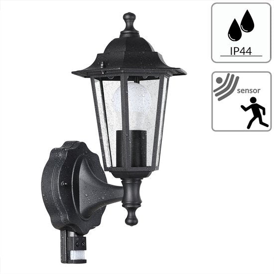 Monzana Wandlamp - met Bewegingssensor - Weerbestendig - Antraciet