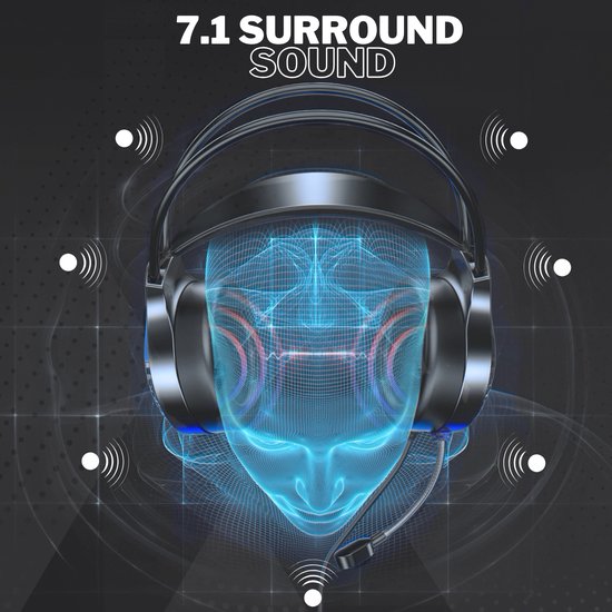 VERTREX Gaming Headset met Microfoon - PC, PS5, PS4, Xbox, Nintendo Switch - 7.1 Surround Sound