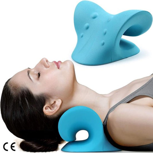 Nek- en Schouderrelaxer - Cervicaal Tractieapparaat voor TMJ Pijnverlichting en Cervicale Wervelkolomuitlijning - Chiropractisch Kussen voor Ontspanning en Comfort
