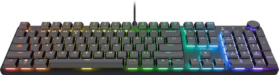 Trust GXT 866 Torix - Mechanisch gaming toetsenbord - Volledig RGB - Witte schakelaars - PC/PS5 - Qwerty VS - Zwart