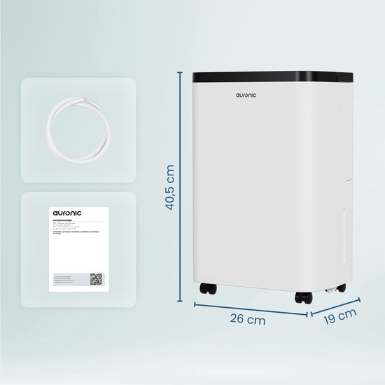 Auronic Luchtontvochtiger - Compact Pro Plus - 12L - Slaapkamer, Badkamer, Woonkamer en Kantoor - Vochtvreter voor in Huis - Wit
