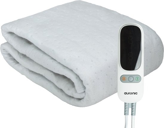Auronic Elektrische Onderdeken XL - 1 Persoons - 2 Warmtezones - Verwarmingsdeken - 190x90cm - Wit