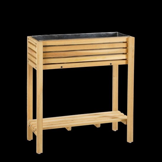 Mica Decorations Glenwood Plantenbak Rechthoek voor Buiten - L70 x B30 x H75 cm - Acaciahout - Bruin