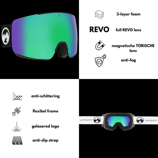 MowMow LOCAL Skibril Heren L/XL + Extra Lens – Magnetisch – Bio-Frame - R-Strap - UV400