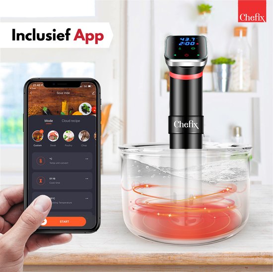 VAIVE Sous Vide Stick - Inclusief Wi-Fi en App – Smart Slowcooker – Koken Koker