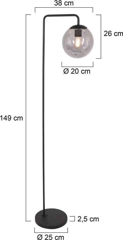 Steinhauer Vloerlamp Bollique Zwart