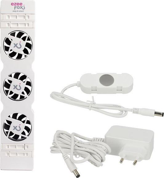 Ezeefox Radiatorventilator met 3 Ventilatoren en Thermosensor - Monoset - Universeel - Energiezuinig - Zeer stil - Radiator Ventilator – Wit