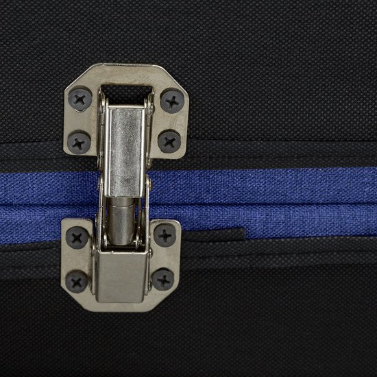 zitbank met opbergruimte - 39,5 x 79,5 x 39,5 cm - kussen - houten poten - halbank - blauw