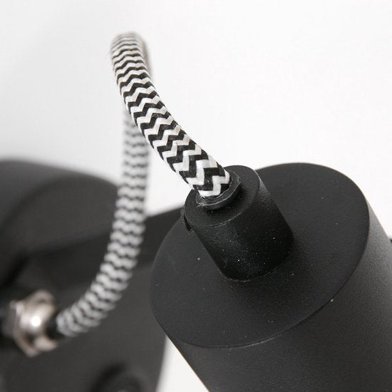 Spot Wandlamp Acier 3337ZW Zwart E27 fitting Draaibaar en Kantelbaar Metaal Mexlite