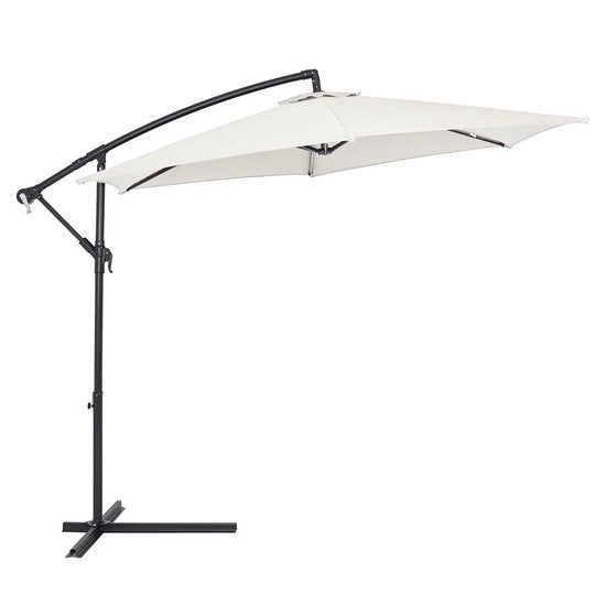 Zweefparasol Inklapbaar - Aluminium Ø330cm UV-bescherming 80+ - Beige