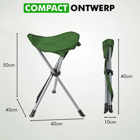 Travelhawk Opvouwbare Kruk - Kruk - Krukje - Campingstoel - Inklapbaar - Visstoel - Voetensteun - Groen