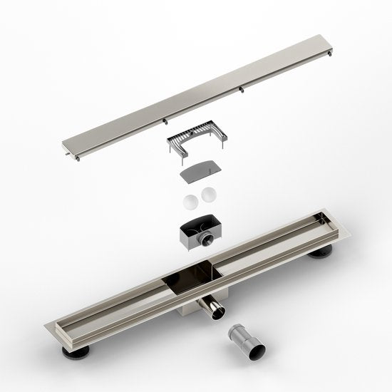 Douchegoot - 70cm - Tegelrooster - RVS - Met Flens
