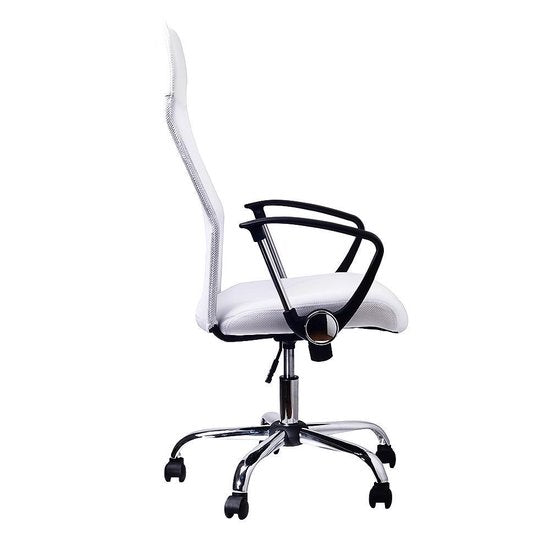 Casaria Bureaustoel met mesh wit