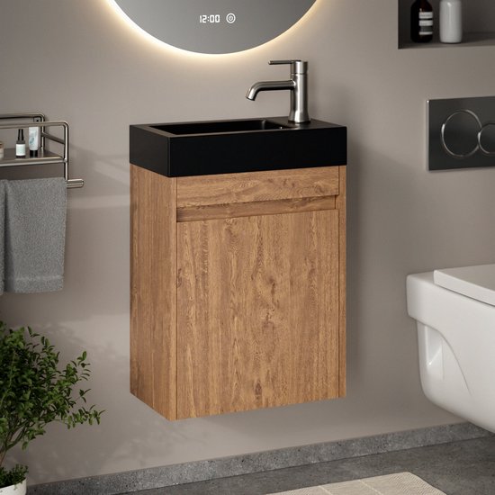 Mirlux Toiletmeubel Warm Eiken - Fonteinmeubel - Wc Kastje - Wc Meubel - 40cm