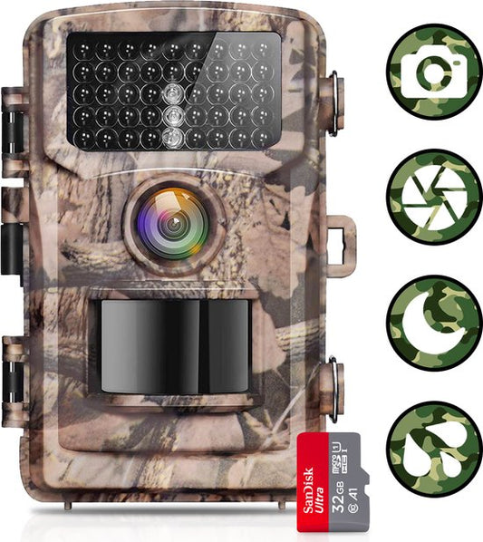 AyeCam Wildcamera - Draadloos - Wildcamera met Nachtzicht – Infraroodcamera – Inc. 32 GB SD Kaart - 4K Ultra HD Camera - met Geluidsopname