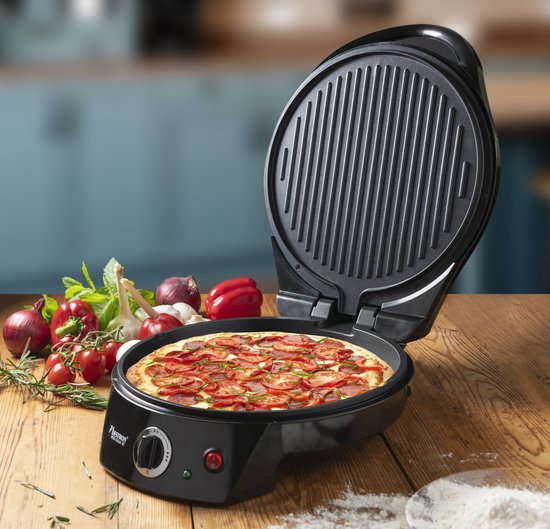 Bestron Pizzaoven - APZ400Z - Maximaal 230°C - Ø27 cm - Zwart - Ook te gebruiken als tafelgrill - 5 jaar garantie