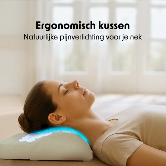 LifeGoods Acupressuur Mat XL - met Kussen - Shakti mat - Spijkermat Incl. 2x Triggerpoint Bal - 128x48x2cm - Beige/Wit