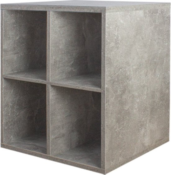 Platen vinyl lp kast - opbergen lp vinyl platen - boekenkast - grijs beton