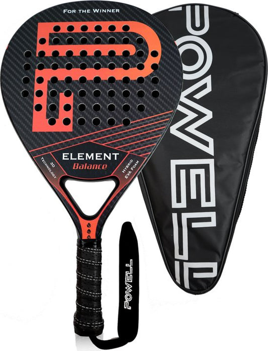 POWELL Padel Racket - Druppelvorm - 3K Carbon - incl. hoes