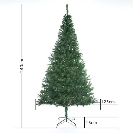 Casaria Kerstboom PVC - Metalen Voet - 240 cm Groen