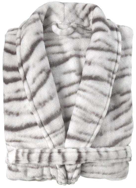ZoHome Leopard Badjas Lang - Fleece - Maat XL - Bruin