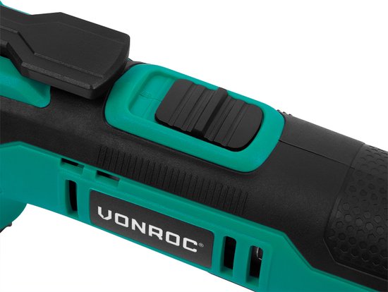 VONROC Accu Multitool 12V – met schraapmes, invalzaagblad, schuurzool en schuurpapier - Incl. Accu en usb-c kabel