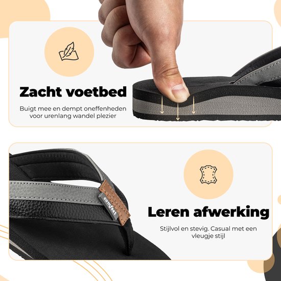 Comfeet Slippers Heren - Sandalen - Zwart - Maat 45