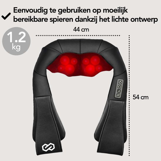 Infinity Goods Draadloos Shiatsu Massagekussen - Elektrisch - Warmtefunctie - 8 Massagekoppen