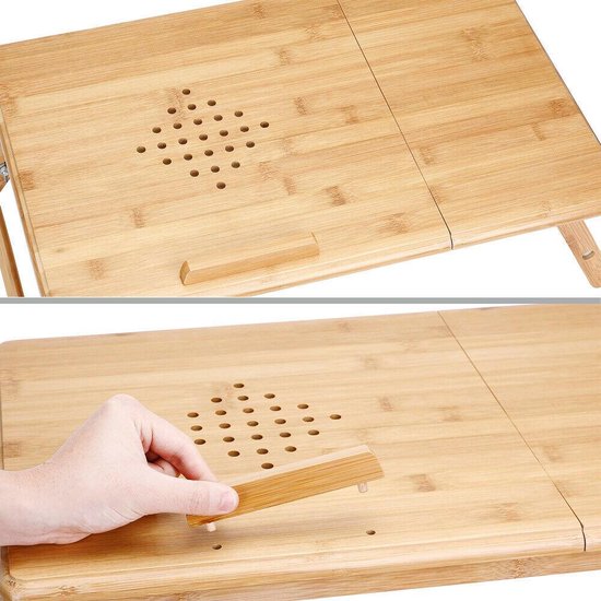 CASARIA Laptop Standaard- Lade Ventilatiegaten Verstelbaar- 55 x 35 cm
