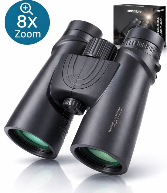 Zoomble® Verrekijker PRO 8x42 met Draagtas - Incl. E-Book Vogelspotten - Bak-4 HD Lens - Geschikt voor Vogelaars, Outdoor & Hiking - Volwassene - Verkijker