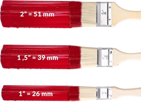 Deuba 15-delige kwasten set -Voordeelset 3 soorten -Verfkwasten - Schilderskwast