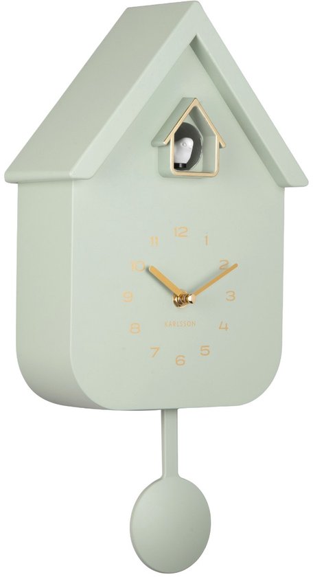 Karlsson Wandklok Solo Color Koekoeksklok - Jade groen - 6x21,5x41cm - Wandklok Modern